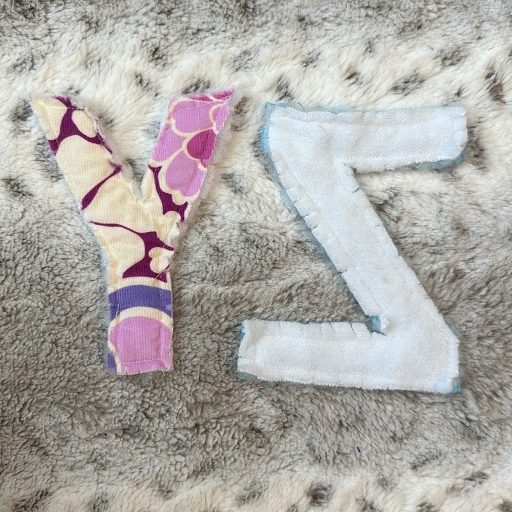 Handmade colorful fabric alphabet letters terrycloth educational sensory toys